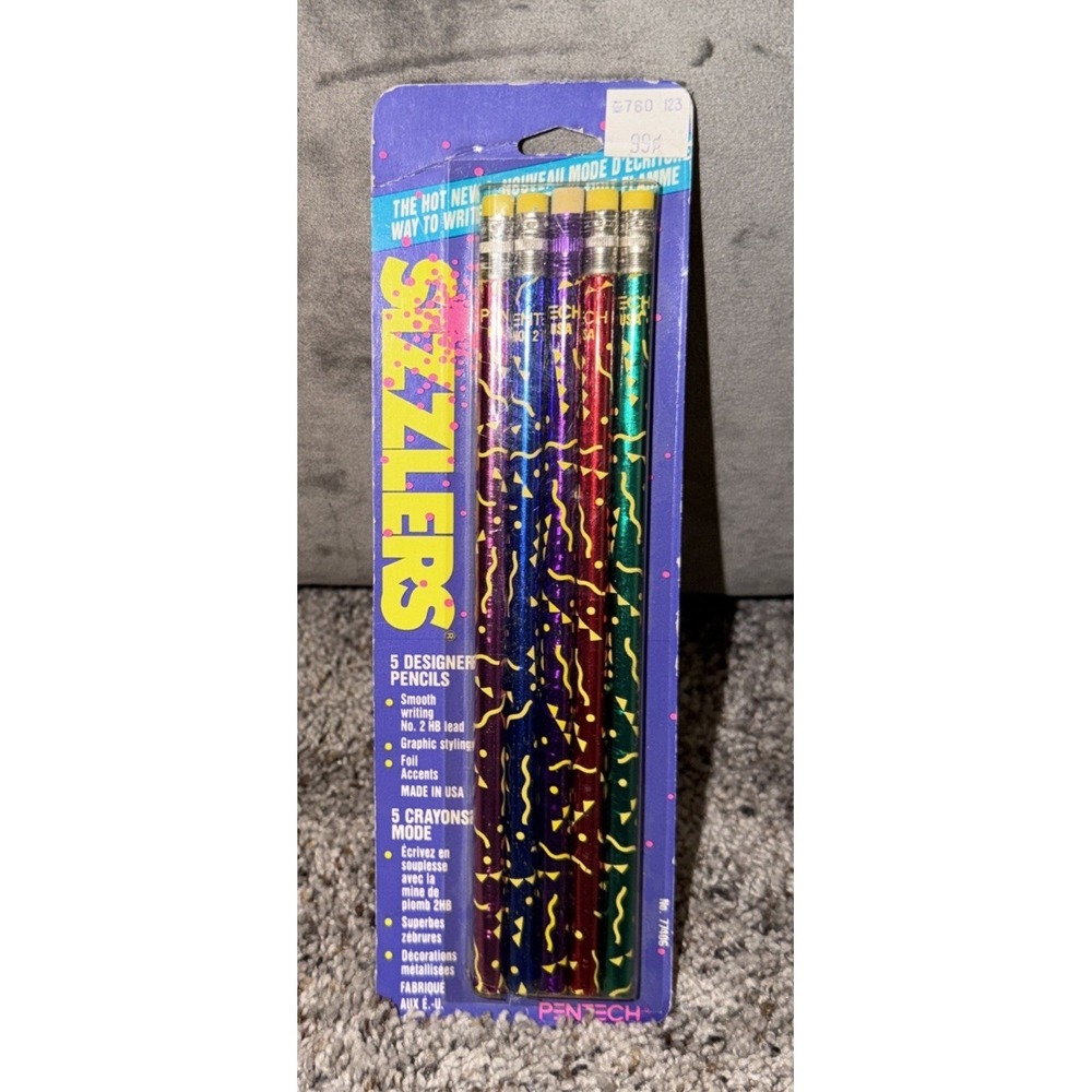 Vintage 1990's Pentech Sizzlers Pencils still in package nostalgic pencils USA